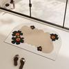 Ins Wind Arched Bathroom Floor Mat Small Size Diatom Mud Absorbent Mat Bathroom Entry Quick Drying Non-slip Foot Mat
