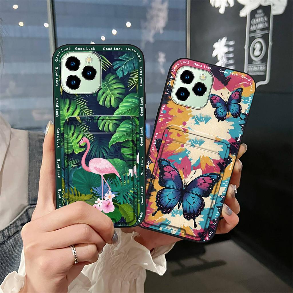 Dirt-resistant Durable Phone Case For Oukitel C21 Pro Fashion Design Full Wrap Silicone Graffiti TPU Card Slot Cover