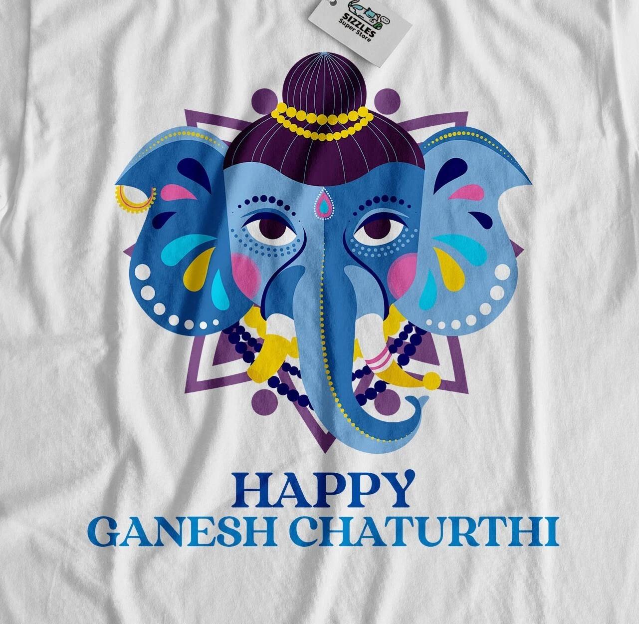 

Happy Ganesh Chaturthi Unisex Indian God T-Shirt India Religion & Hindi Gifts M