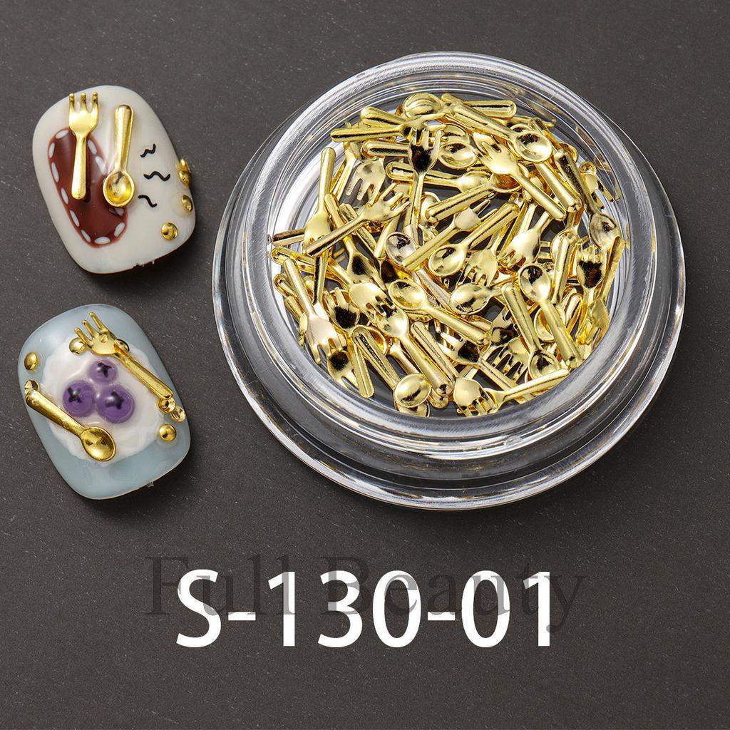 Nail Art Jewelry, Japanese Tableware, Gold And Silver Spoons And Forks Diy Metal Nail Jewelry