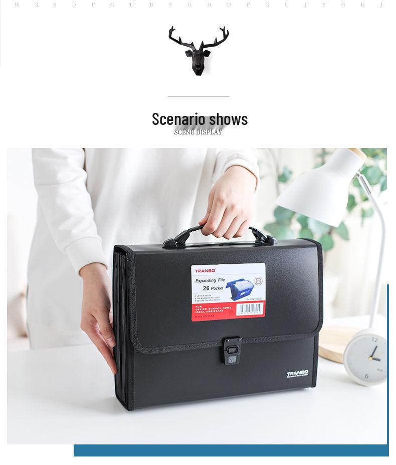 26-lagige Handheld-Akkordeon-Tasche für Highschool-Schüler - Großes Fassungsvermögen, mehrschichtige, klassifizierte Aktenmappe