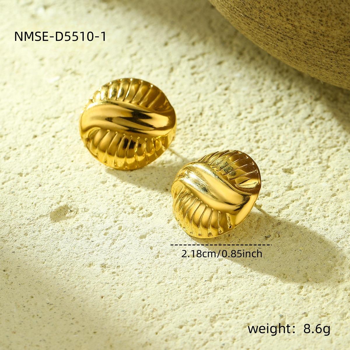 GEMCHIC Women s Circular Striped Texture Cross-Wrapped Design Fashion Earrings