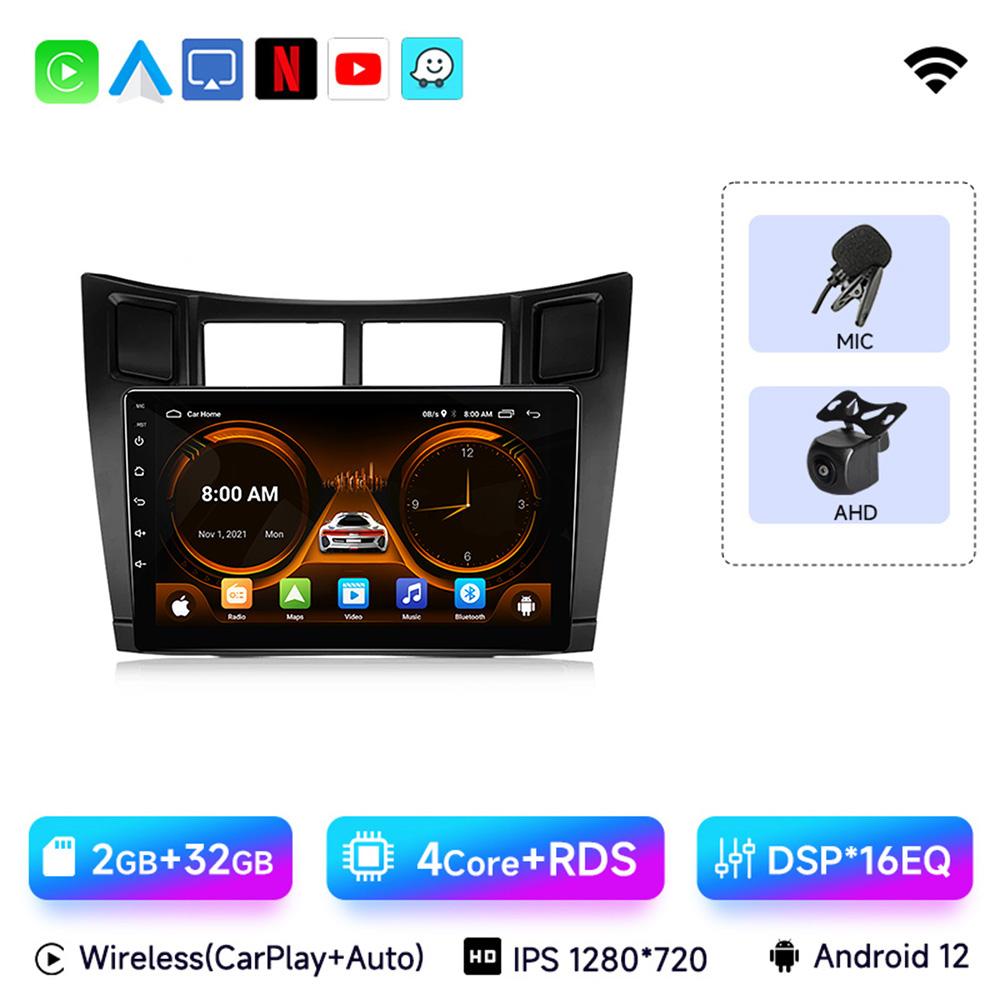 2 Din Car Radio Multimedia Player For Toyota Yaris 2005-2012 Android 12 4G GPS WIFI Navigation Stereo Head Unit Carplay   4