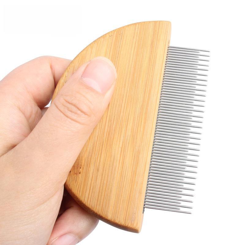 Pet Flea Comb: Wooden Grooming Tool for Cat and Dog Hair Removal
