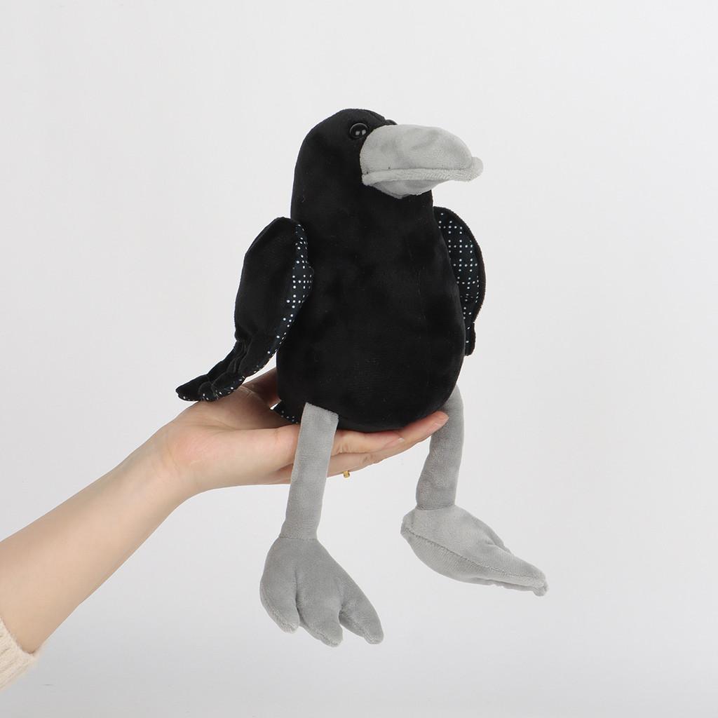 Plush Raven Black Toy Cartoon Animal Doll Pp Cotton Fill Childrens Gift Holiday