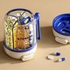 Round Pill Box 4-Compartment Pill Case Drug Dispense Mini Portable Daily Medicine Box Organizer Case Tablet Storage Container