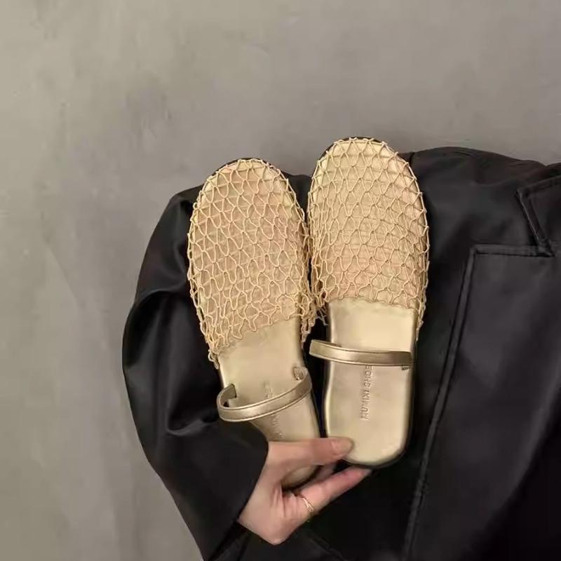 Mesh Flats Women Sandals Loafers Shoes Summer 2024 New Beach Walking Shoes Designer Casual Dress Comfort Retro Zapatillas Female