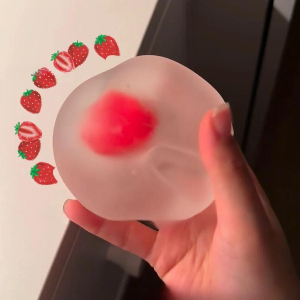 Kids Childrens Squishy Strawberry Stress Ball Soft Fidget Sensory Toy for ADHD Autism Slow Rebound Squeeze Toy for Adults Christmas Gift Present