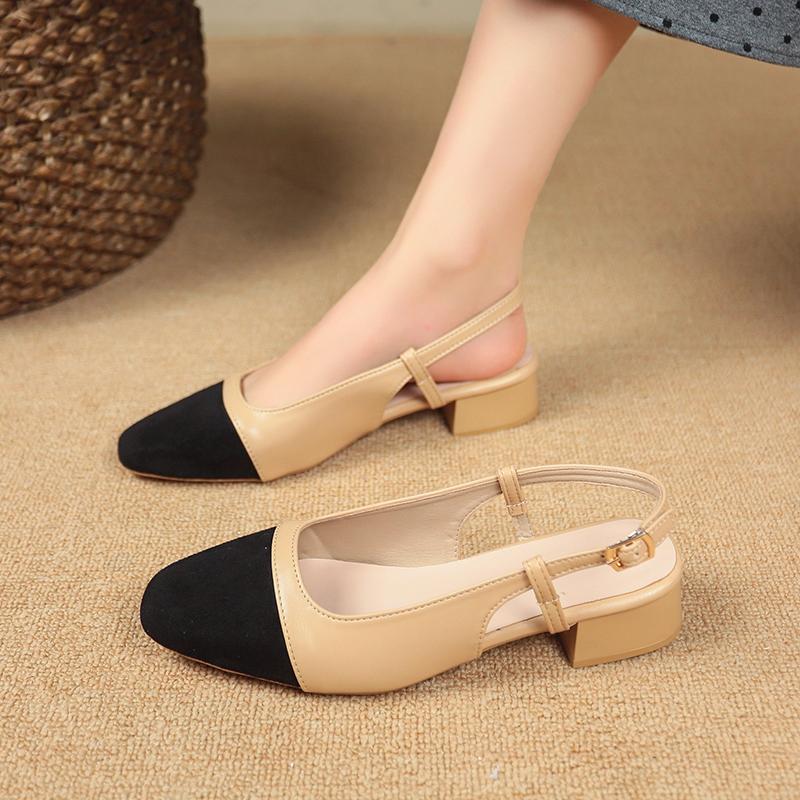 Fashion New Women's Sandals Elegant High Heels Women's Pumps Buckle Toe Mules Shoes Thick Heels Platform Sandals Shoes Zapatos De Mujer