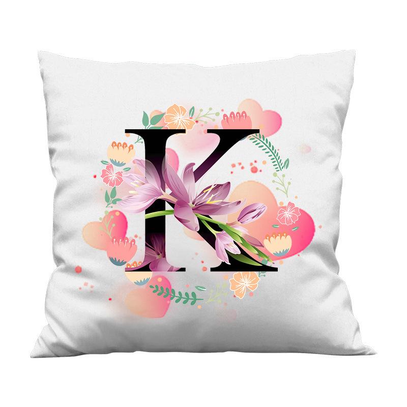 Nordischer Ins-Stil Weißer Valentinstag 26 Englische Buchstaben Digitaldruck Sofakissen Pfirsichhaut Kissenbezug
