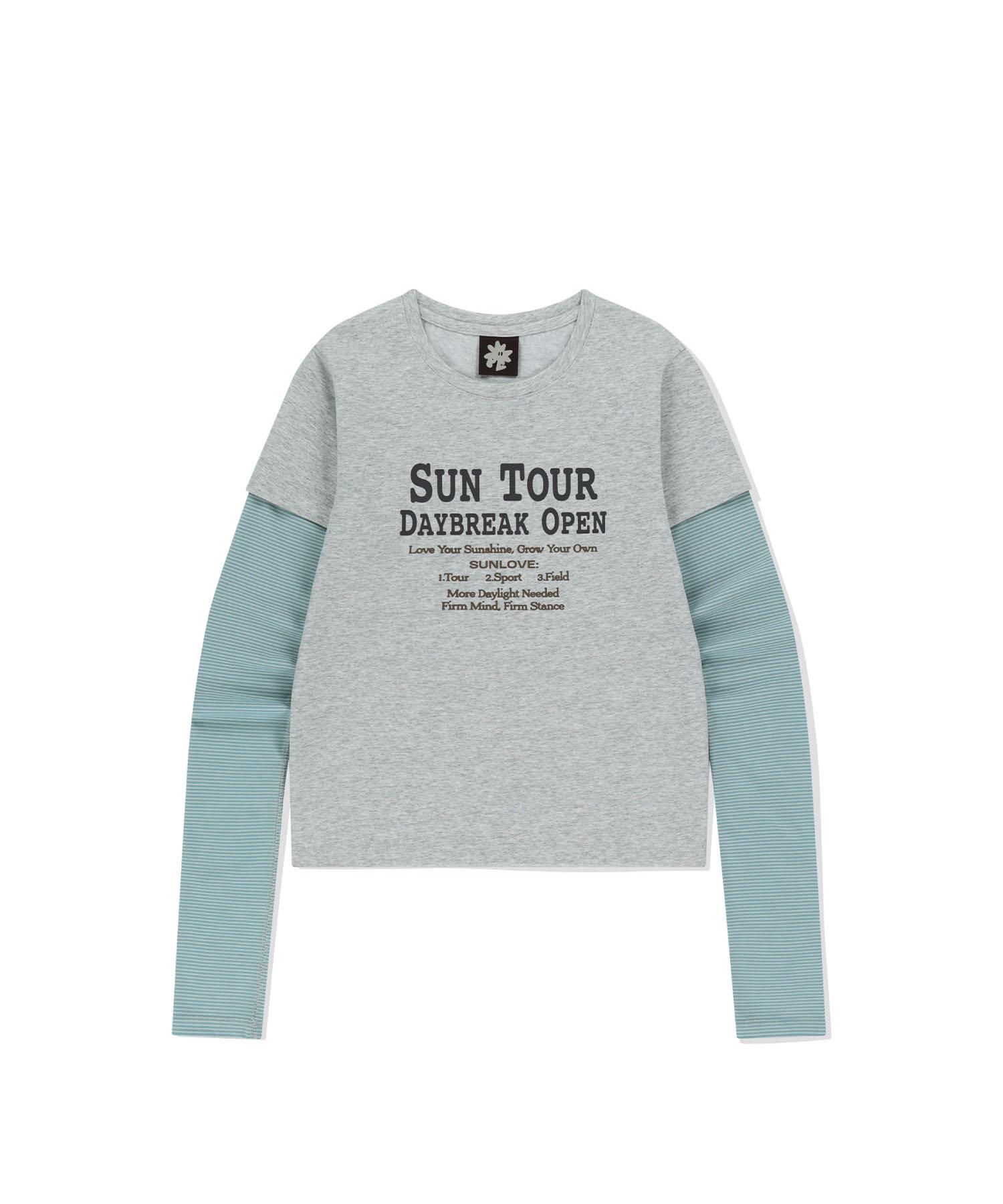 Sun Love W Sun Tour Layered L/S Tee Heather Gray S
