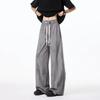 2026 Spring Summer Men Casual Tie-Dye Pants Men Loose Long Pants Male Trendy Straight Trousers Man Vintage Black White Pants