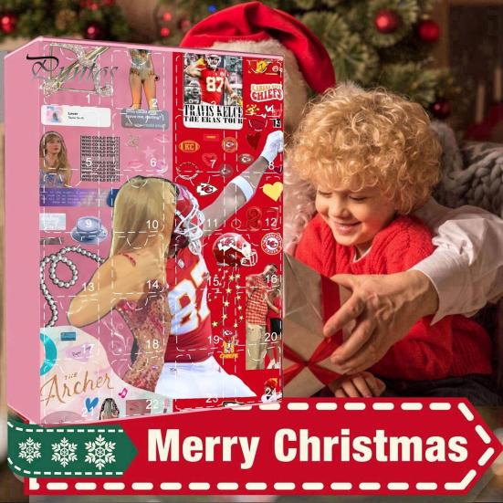 Vánoční adventní kalendář 2024 24 dní Kreslené akrylové figurky Ozdobná sada Vánoční odpočítávací kalendář pro milovníky hudby