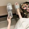 Fashion Aphixta Luxury Bling Crystal Slides Shoes 2cm Flat With Slippers WomenSewing Mulers Outside Summer Sandals Shoe Size 43 Slides