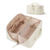 Water-resistant Toiletry Bag Open Flat Cosmetic Case Puffy Padded Makeup Bag  Skincare Storage