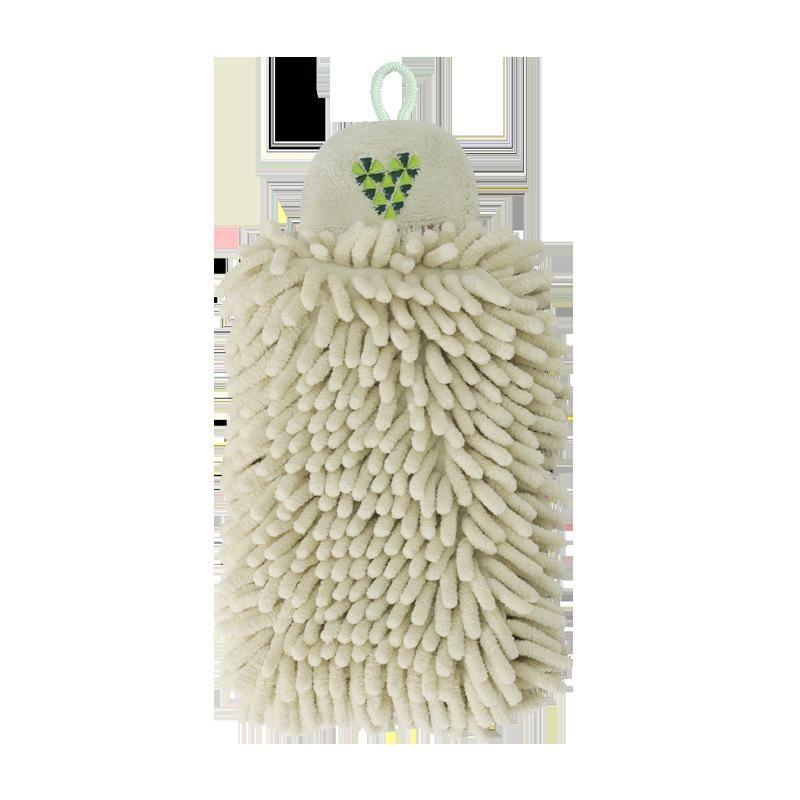 Hangable Fast Drying Kitchen Towel Absorbent Chenille Hand Towel with Fun Cartoon Embroidery Design