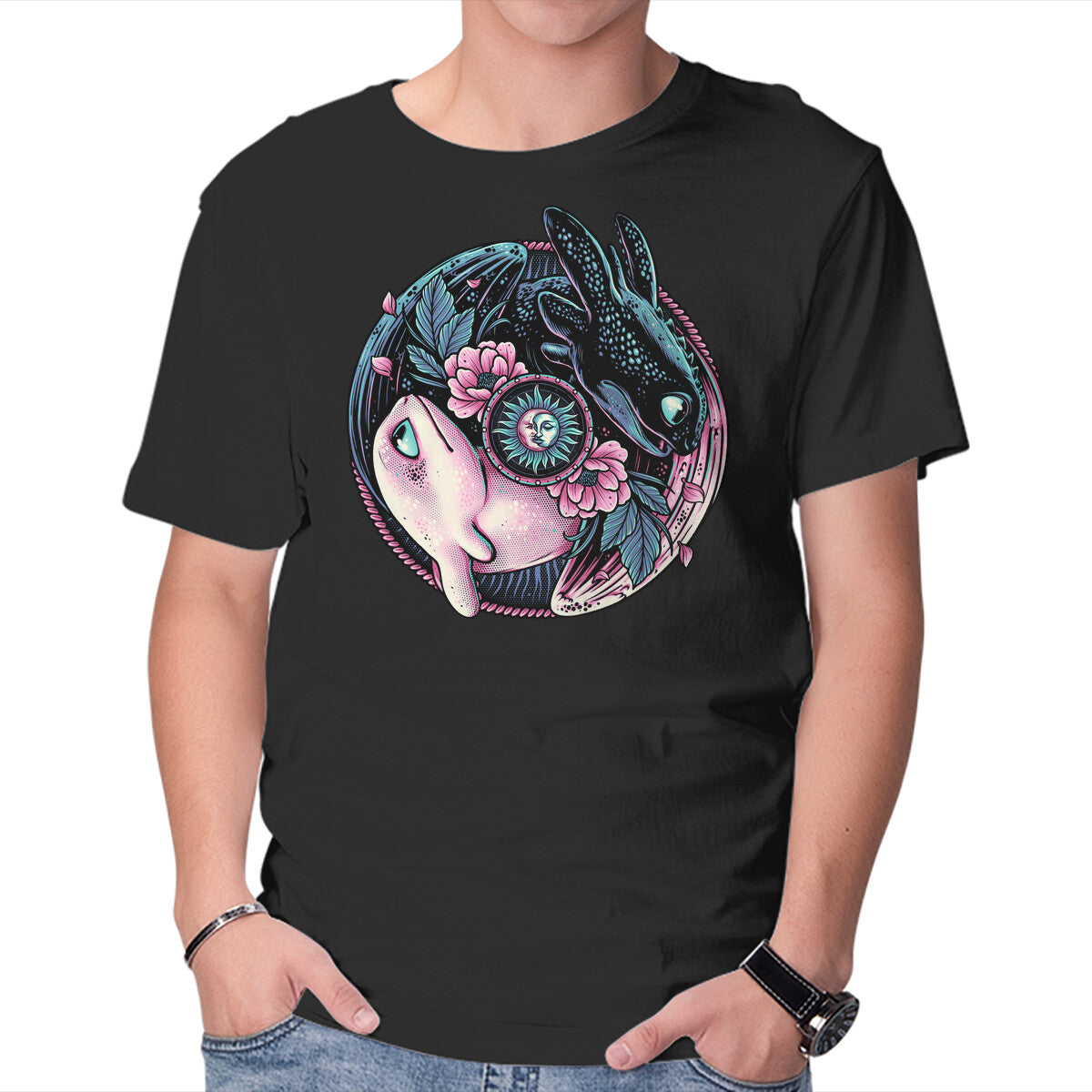 Unisex Crew Neck T-Shirt Glowing Light In The Night Graphic Short Sleeve Casual Tee XXXL