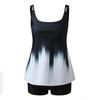 New Large-size Printed Large-size Split Flat-angle Tankini Suit Swimsuit for Women