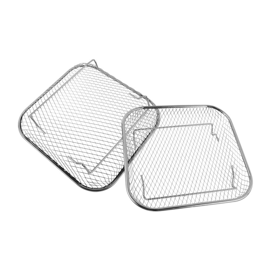 Kochrost Heißluftfritteuse Zubehör 19,5x13,5x9cm Rechteckiges Stapelbares Gestell Set Knusprige Textur Kochen Küche Kochen