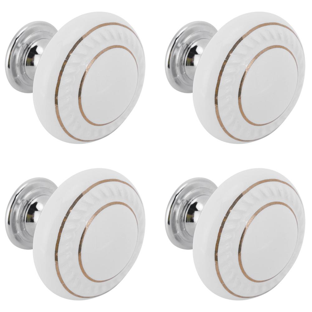4Pcs Set Modern Ceramic Handle Pull Handle Knobs Hardware Fittings for Drawer Closet Cabinet