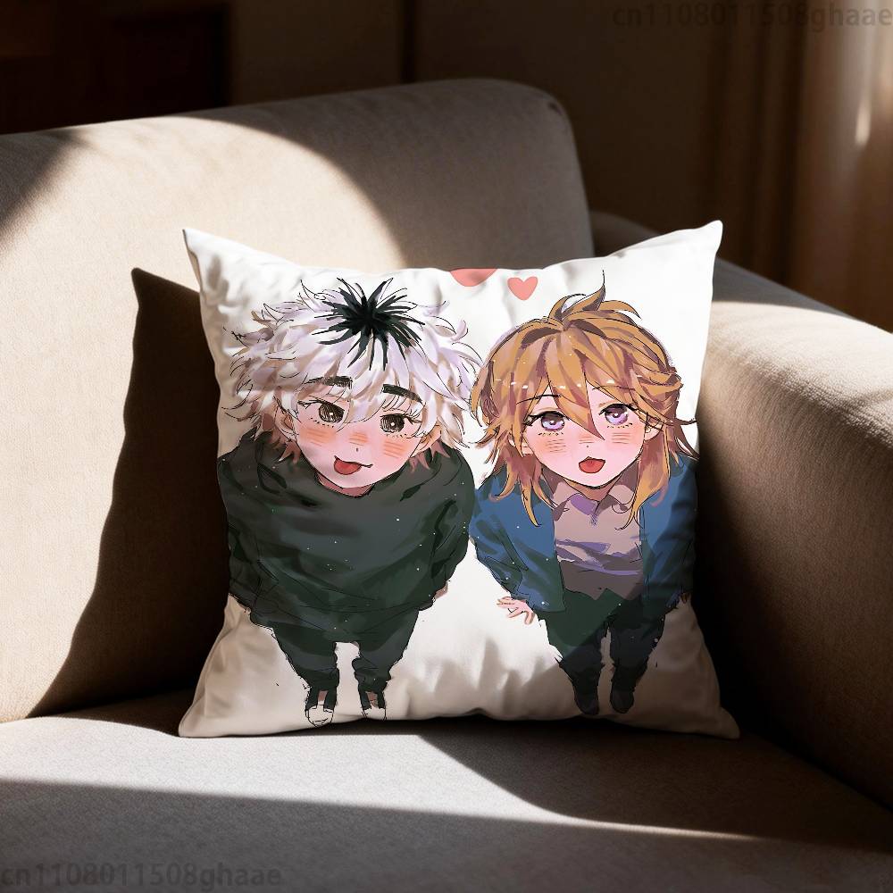 Cherry Crush Chibi Anime  Pillow Case Antidustmite Pillowcase Invisible zipper silky short plush Sofa cushion cover 30cmx30cm