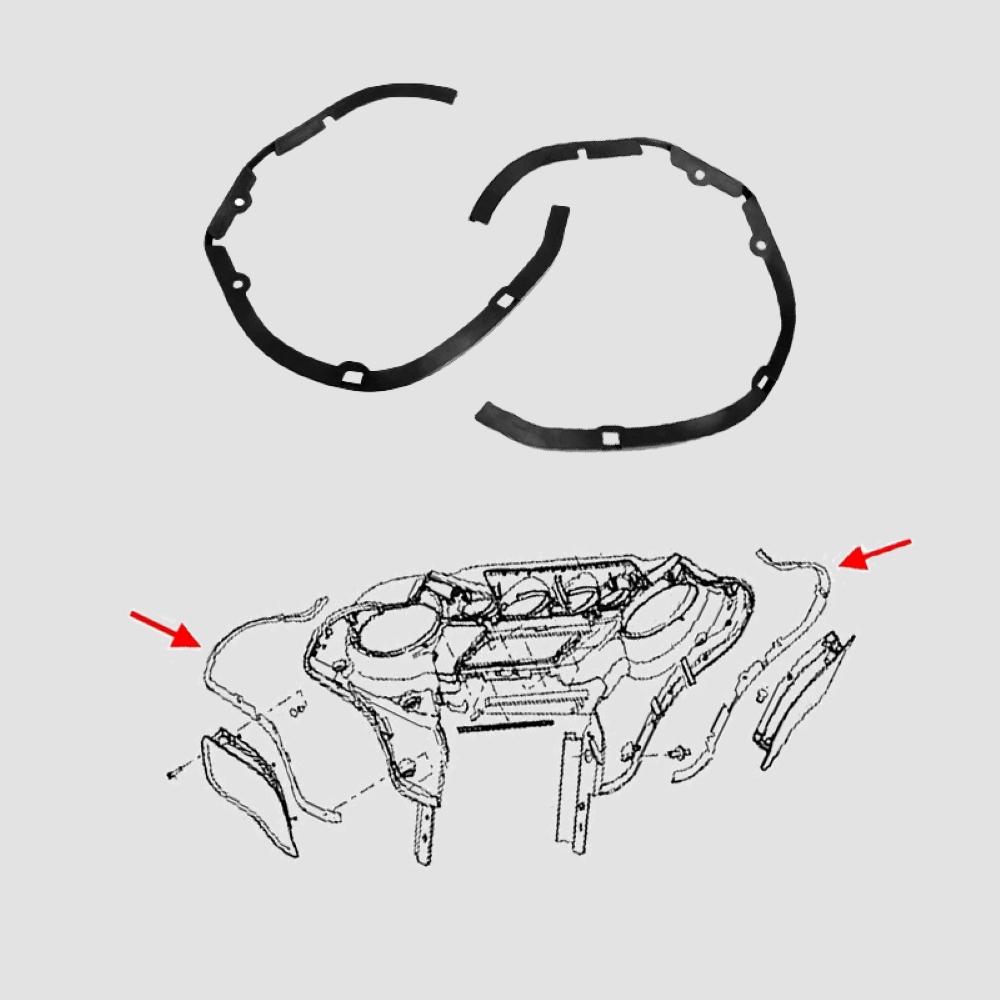 

Внутренний обтекатель мотоцикла, накладка спидометра, резиновая крышка-подушка, подходит для Harley Touring 2014-2023 чёрный