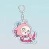 Egg Party Arena Q Keychain: Cute Cartoon Acrylic Game Pendant Backpack Charm