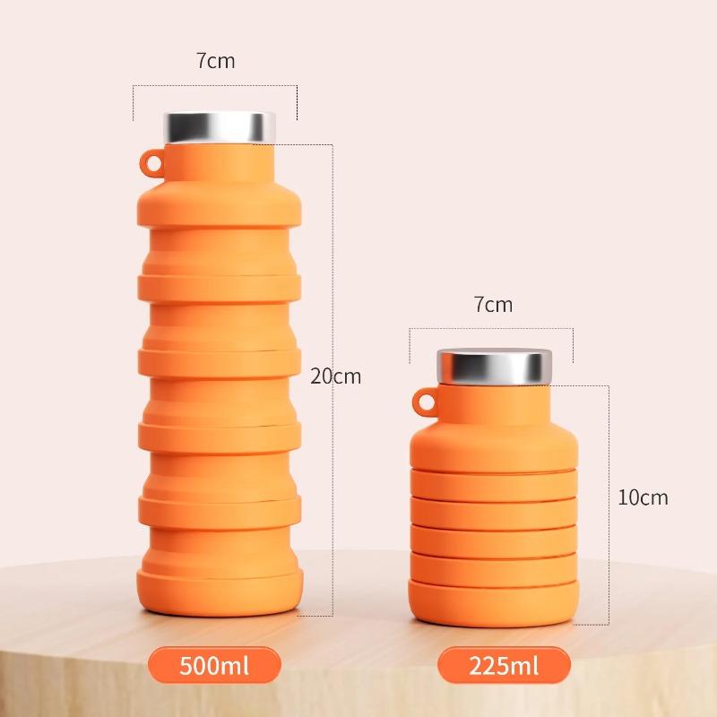 Portable Foldable Silicone Water Bottle, Collapsible Reusable Travel Drinking Cup, BPA Free Outdoor Hiking Camping Sports Water Bowl