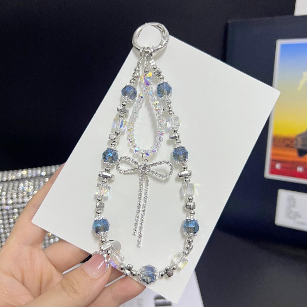 

Advanced Crystal Phone Chain Tassel Bow Phone Lanyard Light Luxury Women Wrist Portable Keychain Hanging Decoration Anti Loss