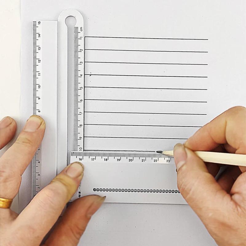 Multifunctional ruler can replace straightedge, protractor, compass, draw arcs, parallel lines, measure line thickness and font