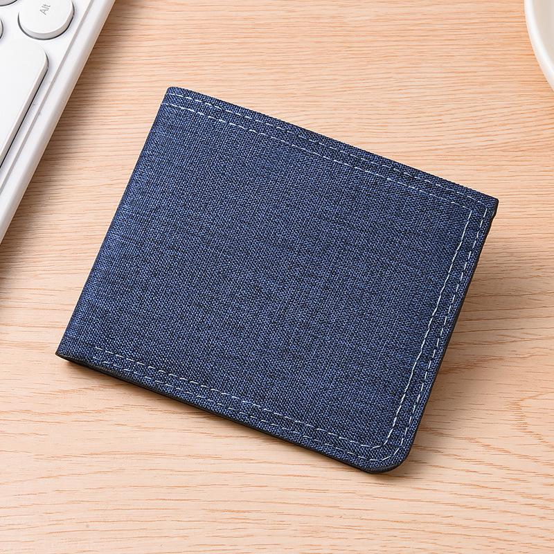 Men's Slim Denim Canvas Zipper Wallet