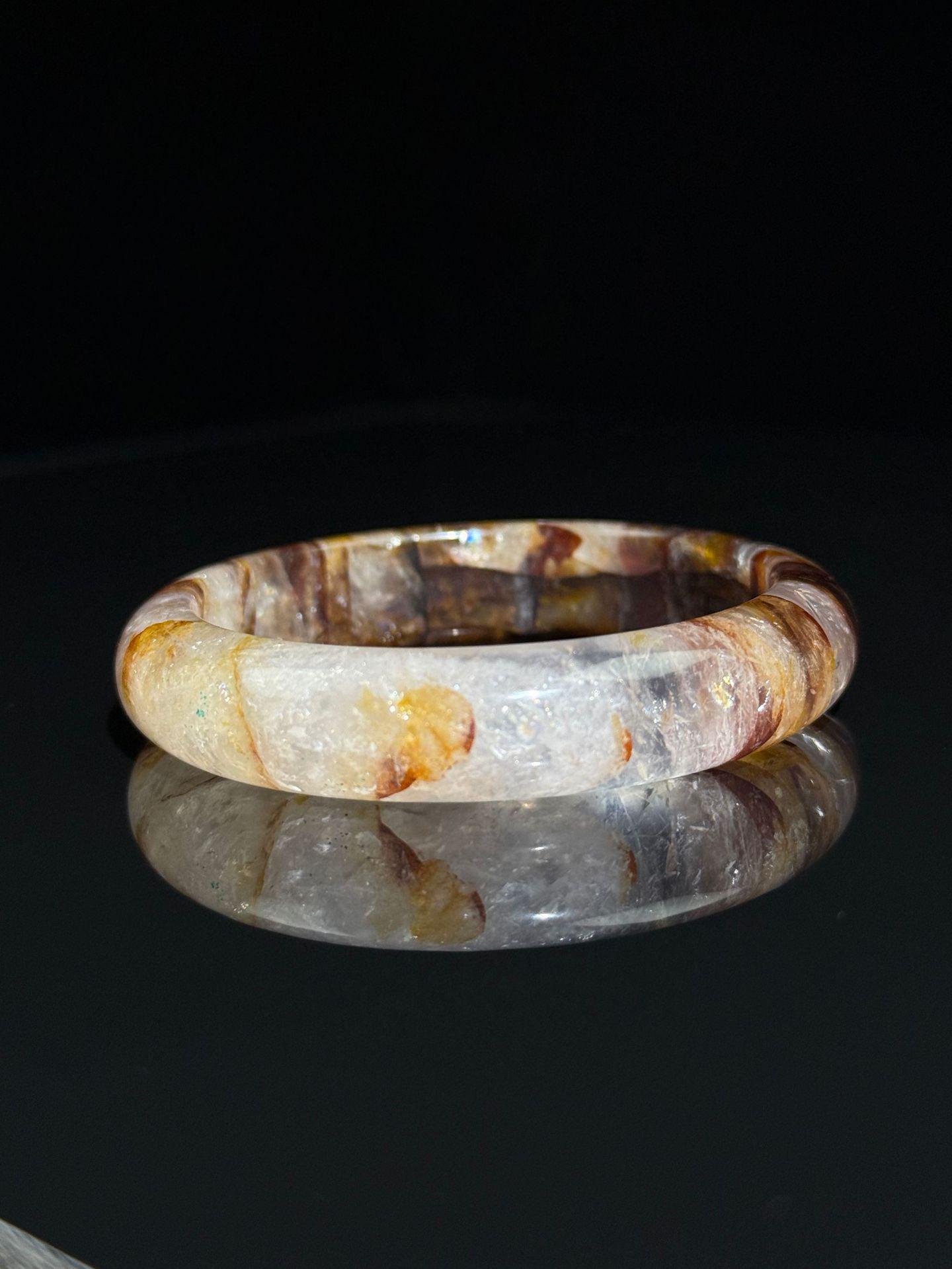 Natural Red Jade Flower Bracelet - Bright and Shimmering Colors