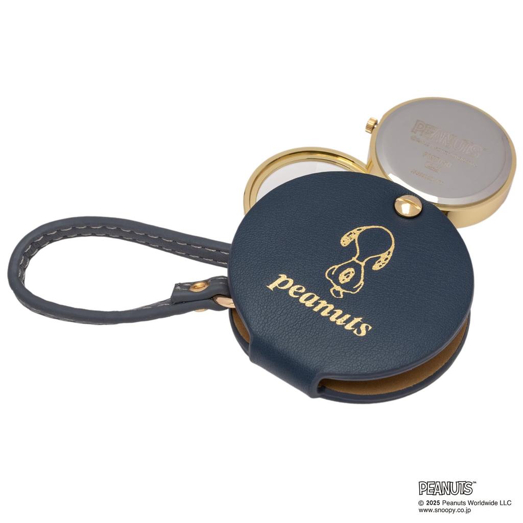 FIELD WORK Pocket Watch Strap Watch Ladies Analog with Loupe 2.5x Snoopy Felt Strap Loupe Watch G Navy PNT050-3