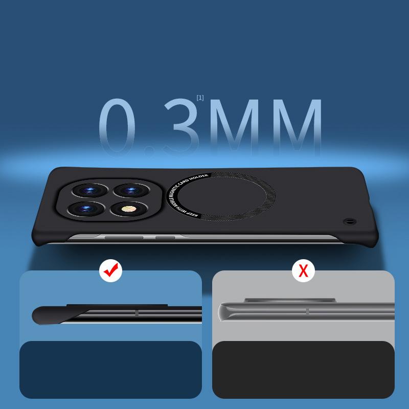 Coque de téléphone magnétique fine sans cadre pour Xiaomi Poco F6 Pro X6 Redmi K70E Note 14 Pro 13 Couleur unie Charge sans fil Antichoc pour Coque MagSafe