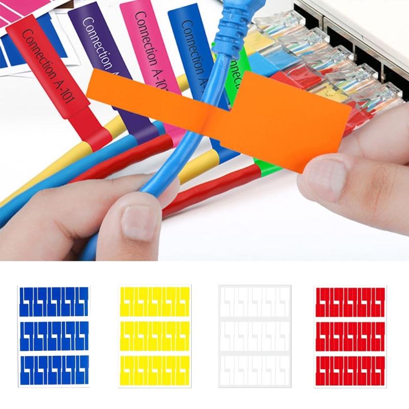 Set Of 10 PVC Wire Label with Strong Adhesive Waterproof Suitable for Printer & Handwriting In Multiple Color