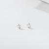 Korean Style S925 Sterling Silver Star & Moon Stud Earrings for Women