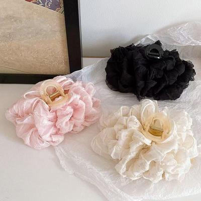 Luxurious Large Fluffy Bow Knot Claw Clip - Enhances Hair Volume with a Gentle, Fairy-like Touch