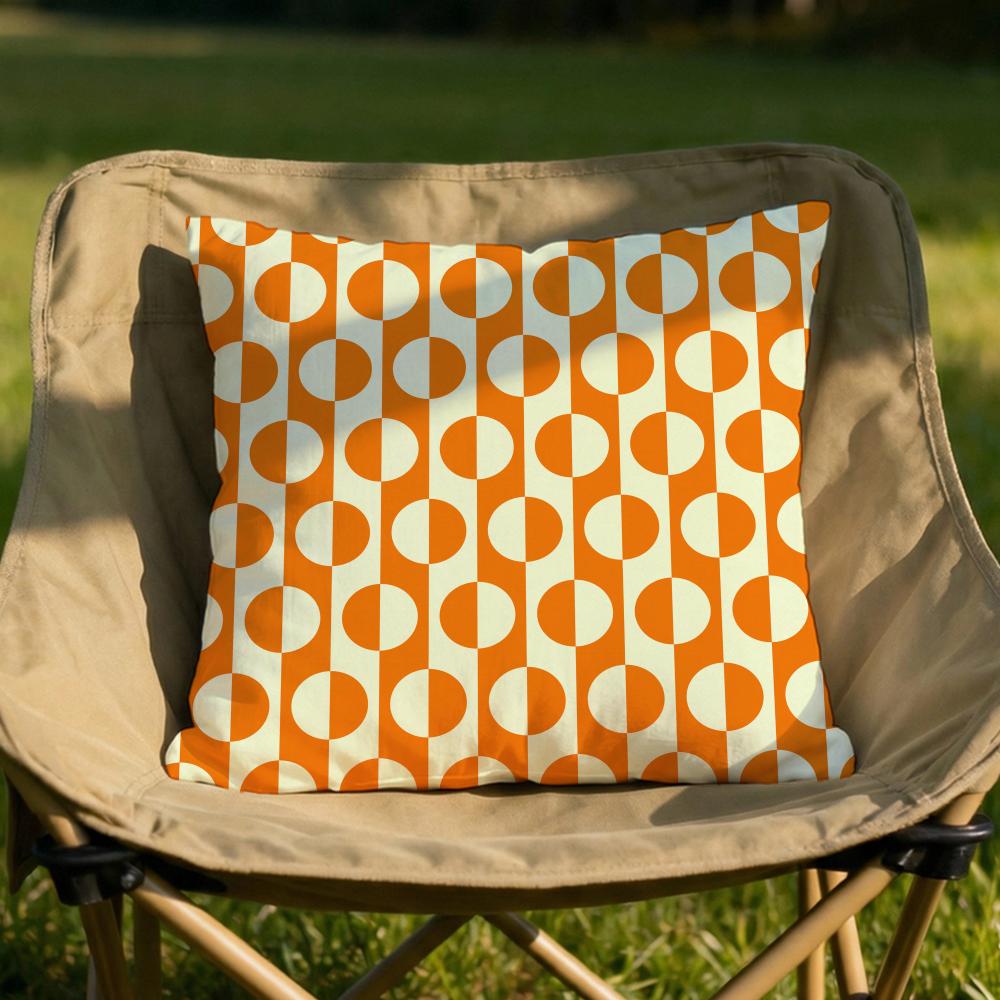 Orange Geometric Cushion Cover Soft Reversible Durable Pillow Cover MultiScene Use for Home Car Daily Comfort