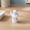 Huaqianguhh 3D Printed Angel Figurine, Little White Guardian Statue, Healing Winged Figure for Home Desktop Shelf Decor