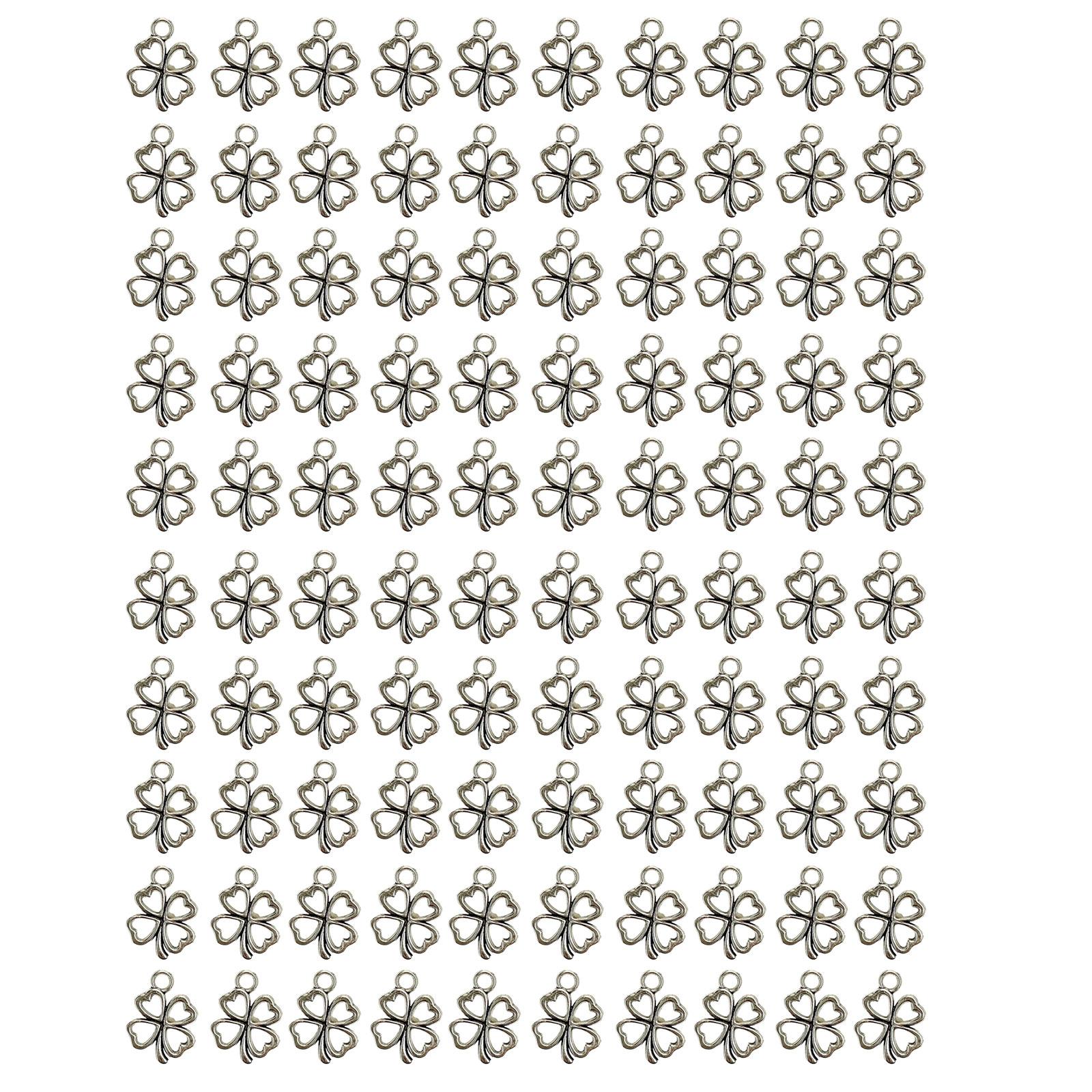 

100 штук Кулон із чотирма листками трави Приладдя для виготовлення ювелірних виробів Текстура сплаву Приладдя для виготовлення ювелірних виробів Деталь для ювелірних виробів Підвіска для ювелірних виробів 15