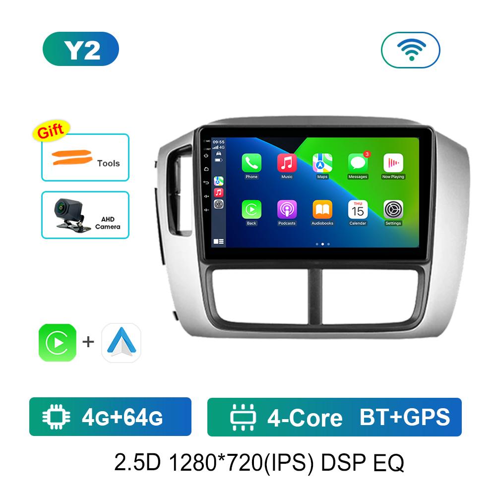 For Honda Pilot 1 2005 - 2008 IPS Screen 9'' Car Radio Multimedia Player Carplay Android System 4G Bluetooth WiFi GPS Navigation
