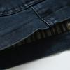 Herbst-Denim-Blazer Unifarben Revers Kragen Einreiher Schmale Passform Taschen