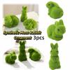 Moss Green Bunny Figurine Simulation Moss Animal Sculpture Decorations  Outdoor Patio
