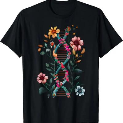 Floral Dna Biochemistry Science Teacher Back To School T Shirt