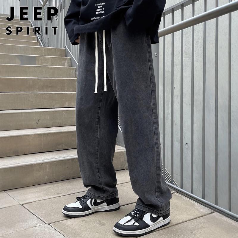 JEEP SPIRIT Men's Relaxed Straight Leg Denim Pants