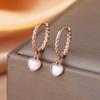 Love Earrings Women'S Fashion Retro Heart Shape Moonlight Stone Twist Ear Buckles High-End Ear Accessories