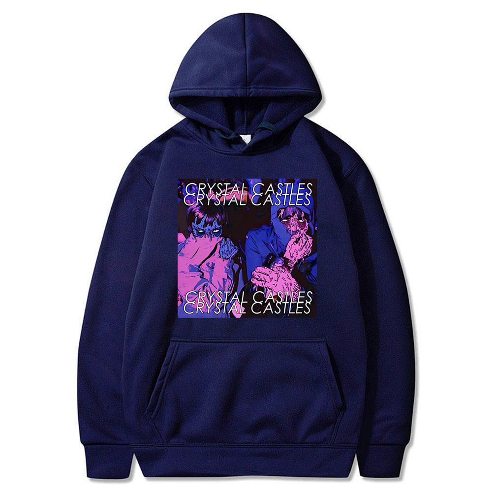 Vintage Crystal Castles Hoodie Men Women Aesthetic Streetwear Men's Hip Hop Rock Oversized Hoody Sweatshirt Male Gothic Hoodies