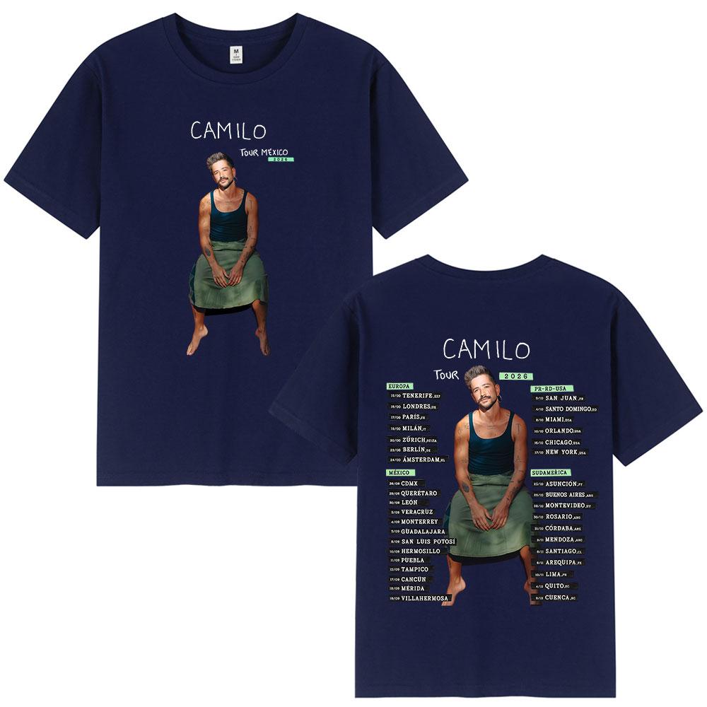 Singer Camilo Tour 2026 Merch Tshirts Unisexs Women Clothing Fashion Hip Hop Oversized T Shirts Cotton Casual T Shirt Streetwear