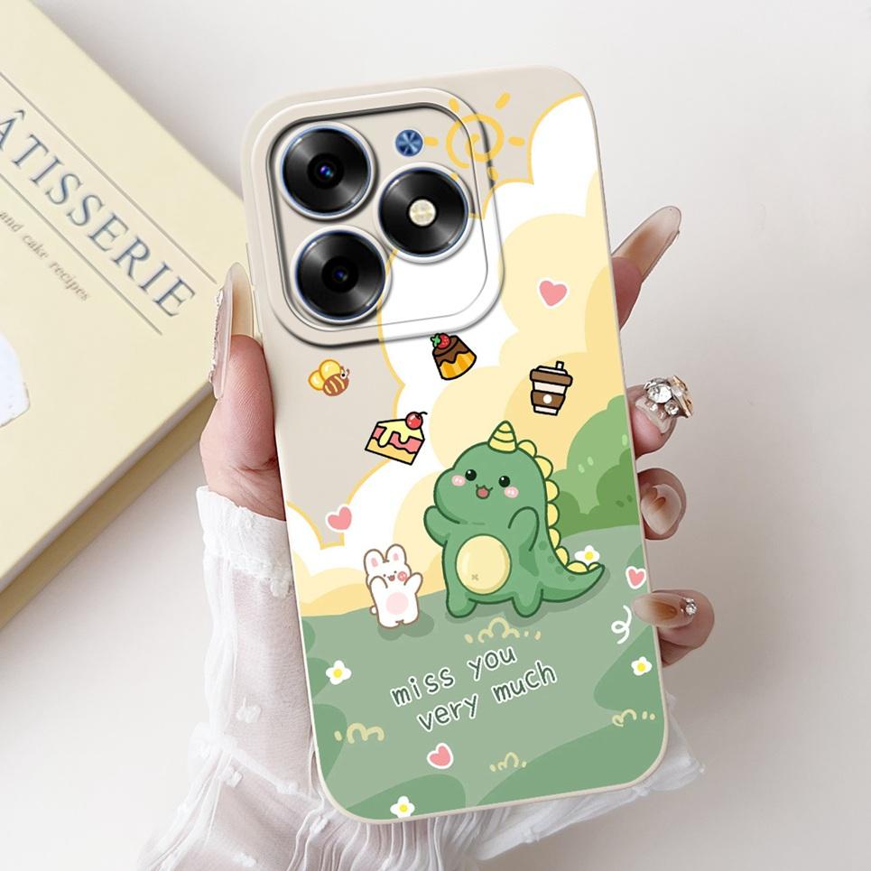Luxus Modische Rückabdeckung Für Tecno Spark GO 2024 BG6 Hülle Weiches Silikon SparkGO 2024 Handyhülle Hase Katze Blume Panda Funda