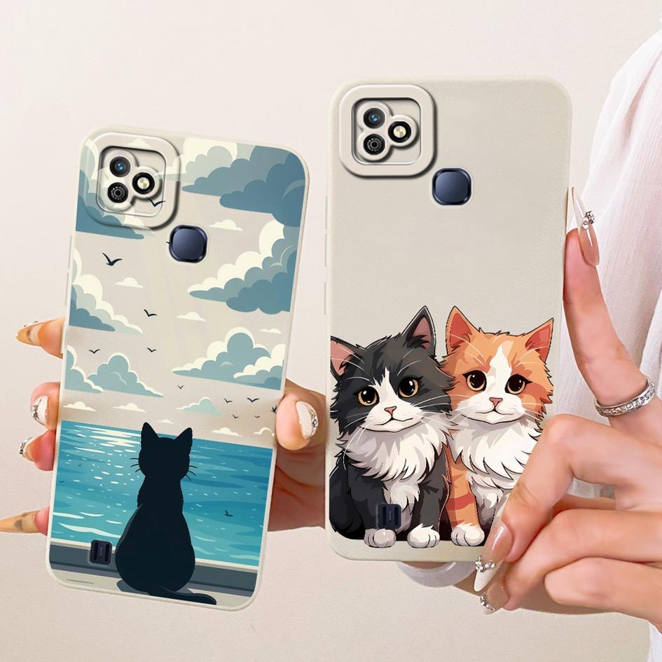 For Infinix Smart HD 2021 Case Cute Cartoon Cat Back Cover Candy Painted Soft Silicone Phone Shell For Infinix SmartHD 2021 Capa